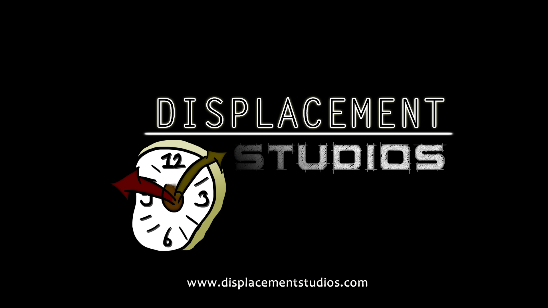 Displacement Studios full logo lockup on black